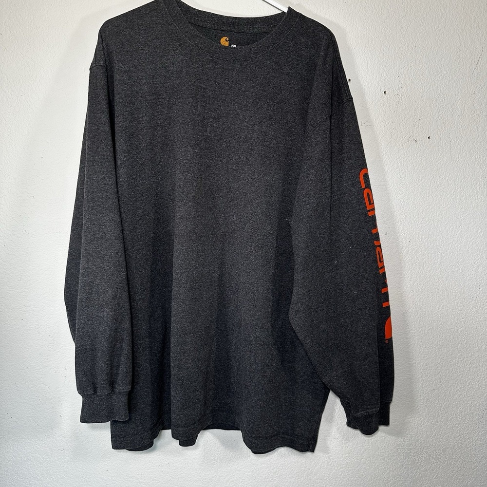 Carhartt Origina Fit Heavyweight Long-Sleeve Logo Sleeve Graphic T-Shirt Mens XL